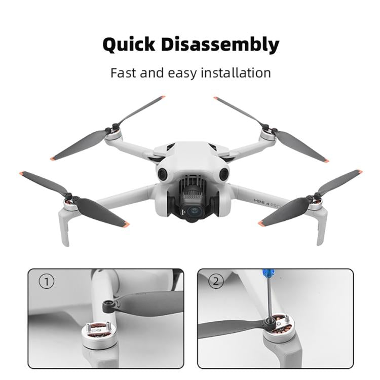 Hélice 4 pares de palas de, 6030F, piezas de repuesto para DJI Mini 4 Pro (punta dorada) — imagen 4