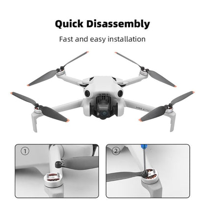 Hélice 4 pares de palas de, 6030F, piezas de repuesto para DJI Mini 4 Pro (punta dorada) — imagen 4