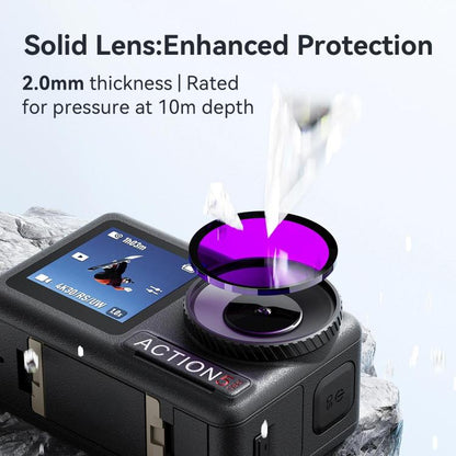 Filtro de buceo antivaho aMagisn, perfectamente adaptable a fundas impermeables para DJI Osmo Action 5 (morado) — imagen 6