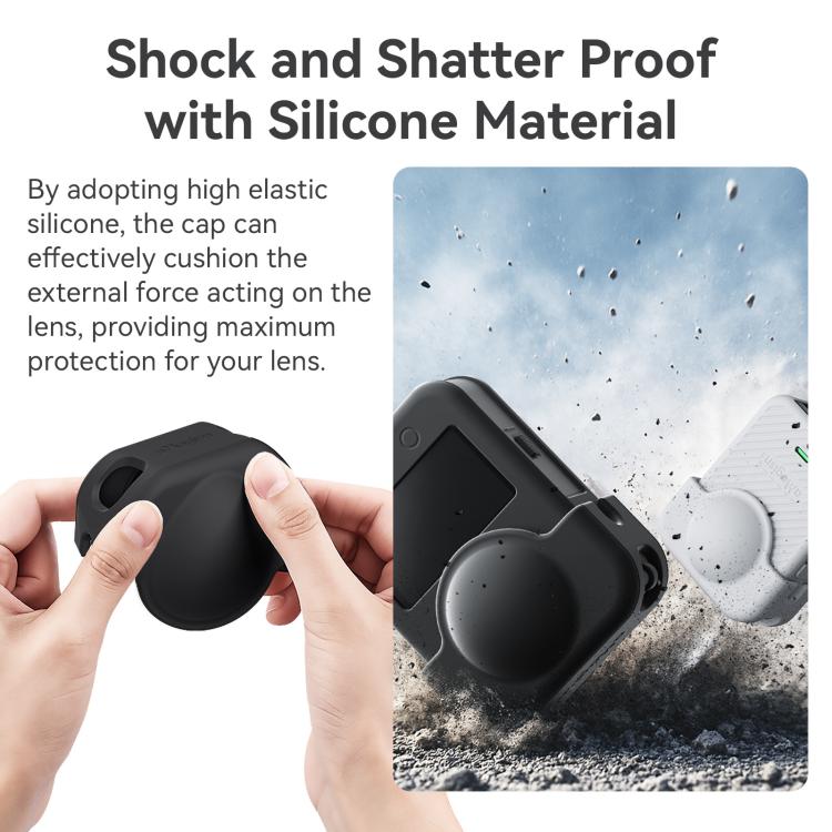Tapa de lente de silicona aMagisn, funda protectora antirrayas para DJI Osmo 360 (negra) — imagen 3