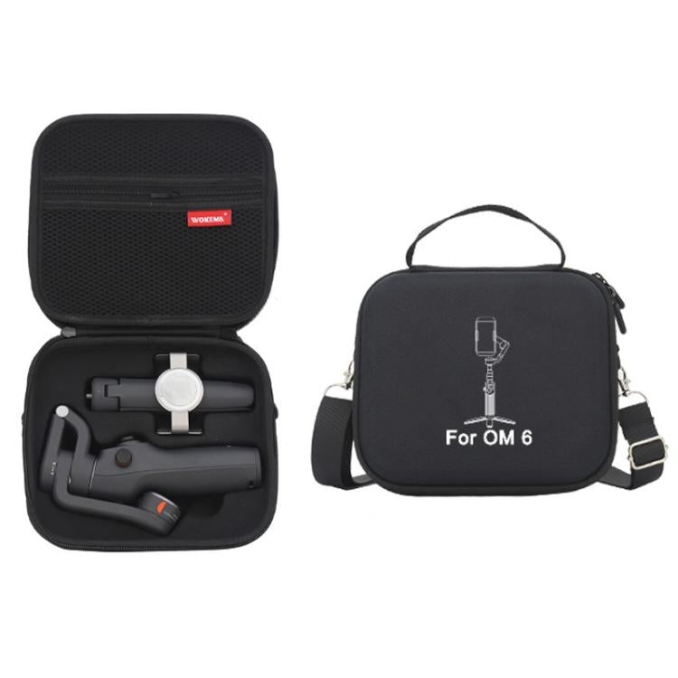 Bolsa de almacenamiento para estabilizador de mano WOKEMA de PU negra para DJI Osmo Mobile 6