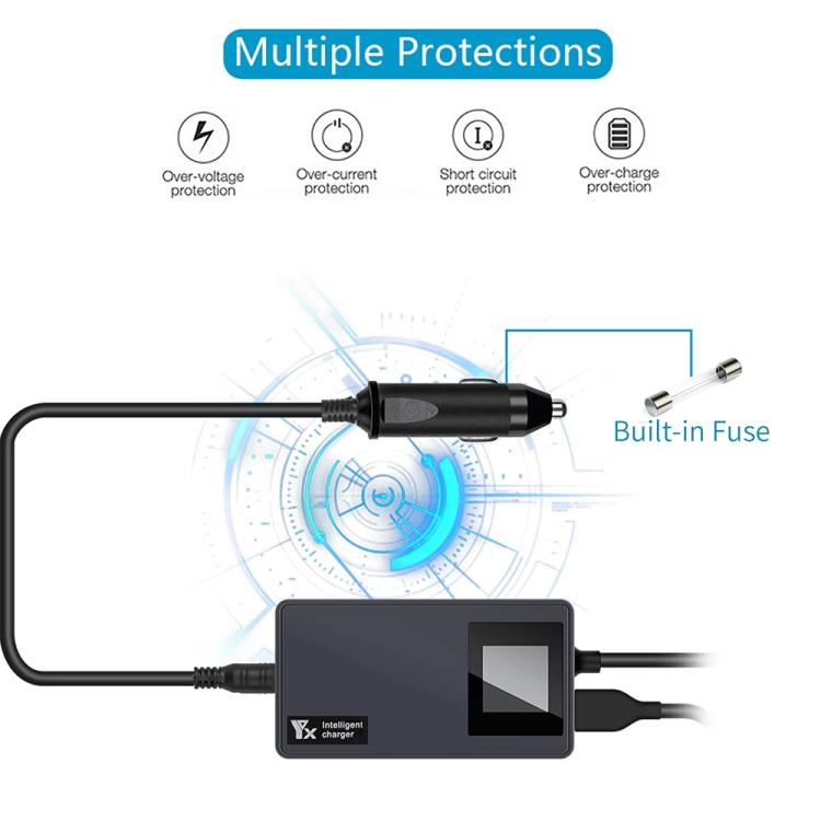 Batería Cargador de auto YX con pantalla digital y concentrador de carga rápida de doble para DJI Mavic Air 2 / Air 2S (negr…