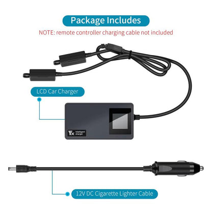 Batería Cargador de auto YX con pantalla digital y concentrador de carga rápida de doble para DJI Mavic Air 2 / Air 2S (negr…