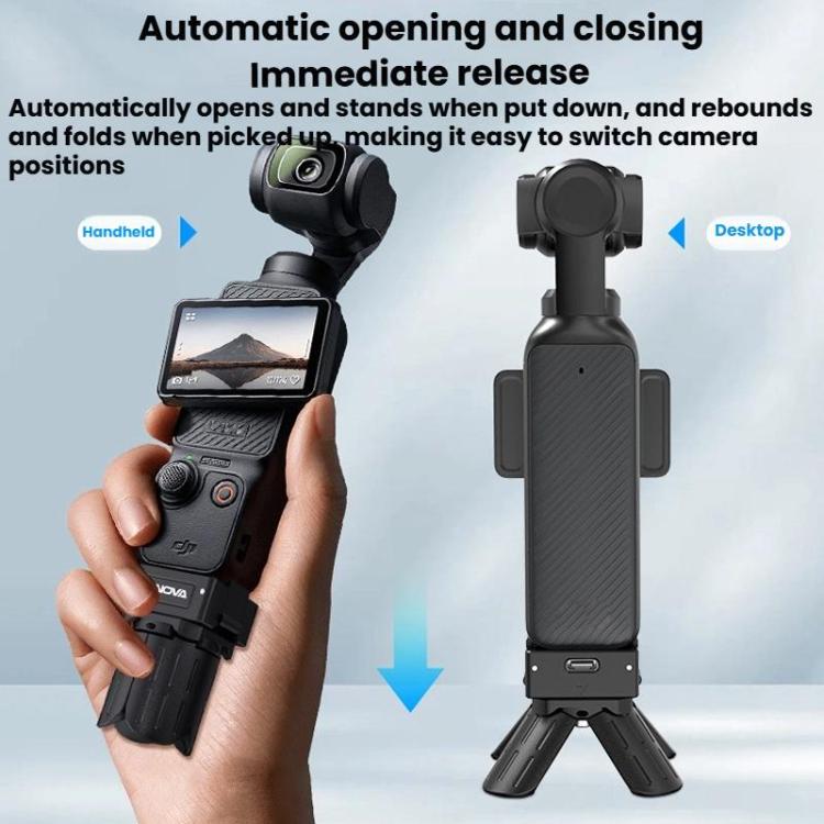 Trípode de liberación rápida CYNOVA OP3-XDT-CY para DJI Osmo Pocket 3 (negro) — imagen 3