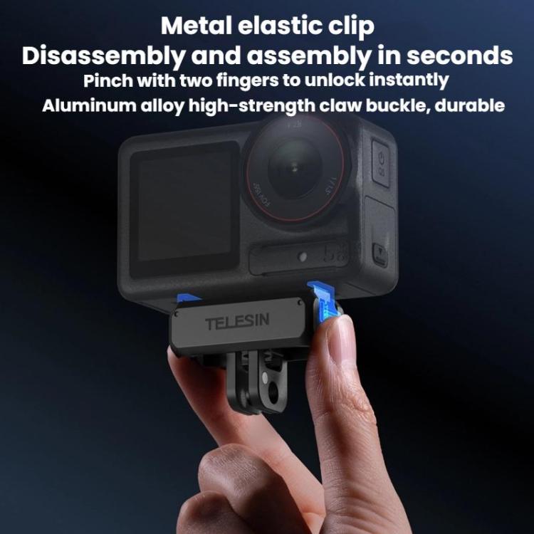 Soporte adaptador magnético TELESIN para DJI Osmo Action 3 (negro) — imagen 3