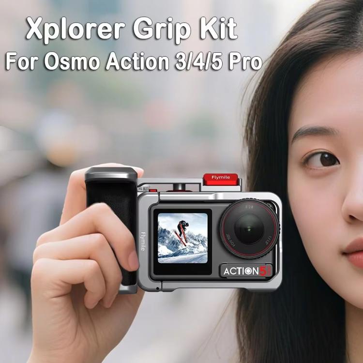 Kit de empuñadura Flymile Street Shooting para cámara de acción Pro/4/3, jaula de expansión de aluminio para DJI Osmo Action…