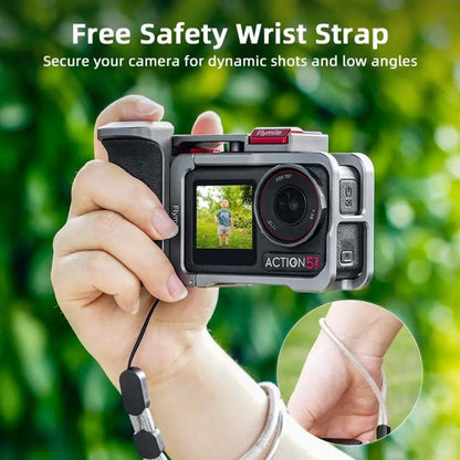 Kit de empuñadura Flymile Street Shooting para cámara de acción Pro/4/3, jaula de expansión de aluminio para DJI Osmo Action…
