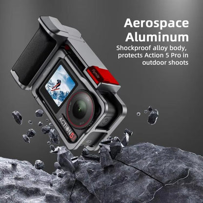 Kit de empuñadura Flymile Street Shooting para cámara de acción Pro/4/3, jaula de expansión de aluminio para DJI Osmo Action…