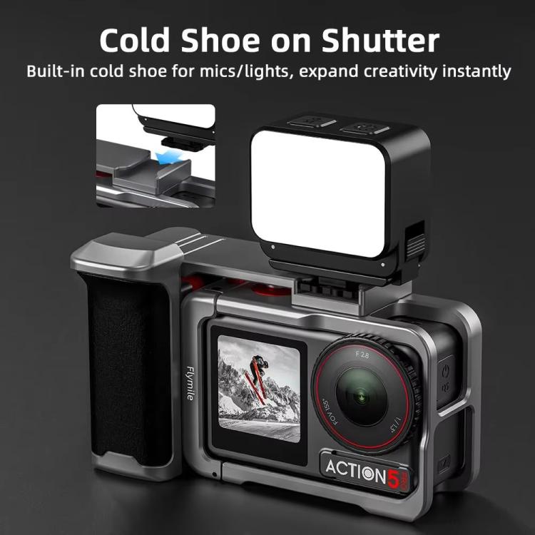 Kit de empuñadura Flymile Street Shooting para cámara de acción Pro/4/3, jaula de expansión de aluminio para DJI Osmo Action…
