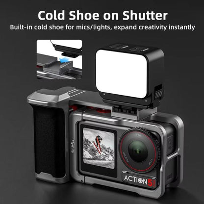 Kit de empuñadura Flymile Street Shooting para cámara de acción Pro/4/3, jaula de expansión de aluminio para DJI Osmo Action…