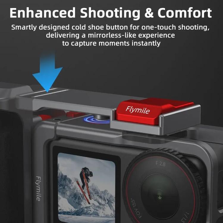 Kit de empuñadura Flymile Street Shooting para cámara de acción Pro/4/3, jaula de expansión de aluminio para DJI Osmo Action…