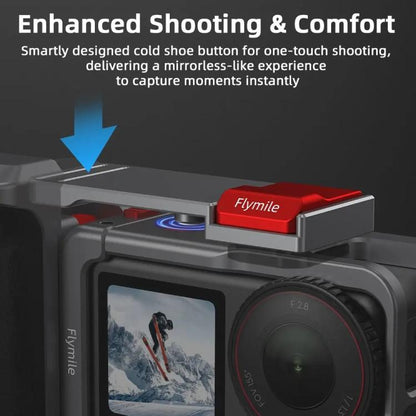 Kit de empuñadura Flymile Street Shooting para cámara de acción Pro/4/3, jaula de expansión de aluminio para DJI Osmo Action…