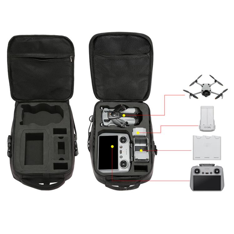 Estuche de transporte para dron, mochila de PU y EVA, bolso de hombro portátil para DJI Mini 5 Pro (negro) — imagen 3
