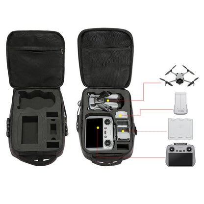 Estuche de transporte para dron, mochila de PU y EVA, bolso de hombro portátil para DJI Mini 5 Pro (negro) — imagen 3