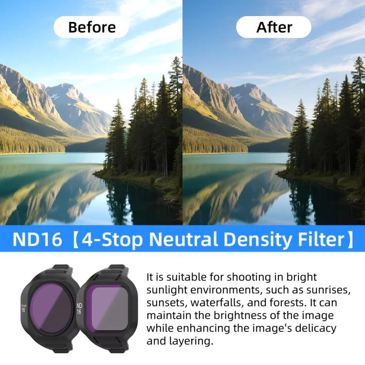 Filtros de lente magnéticos UV+CPL+ND16 para dron para DJI Mini 5 Pro — imagen 6