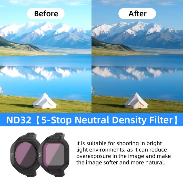 Filtros de lente magnéticos UV+CPL+ND16 para dron para DJI Mini 5 Pro — imagen 7