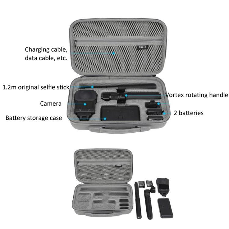 Estuche de transporte BKano, compatible con asa giratoria Vortex para DJI Osmo 360 (negro) — imagen 5