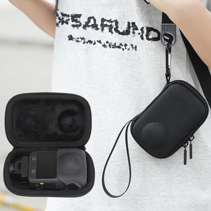 Estuche de transporte BKano, bolso de mano portátil con mosquetón y correa de muñeca para DJI Osmo 360 (negro)