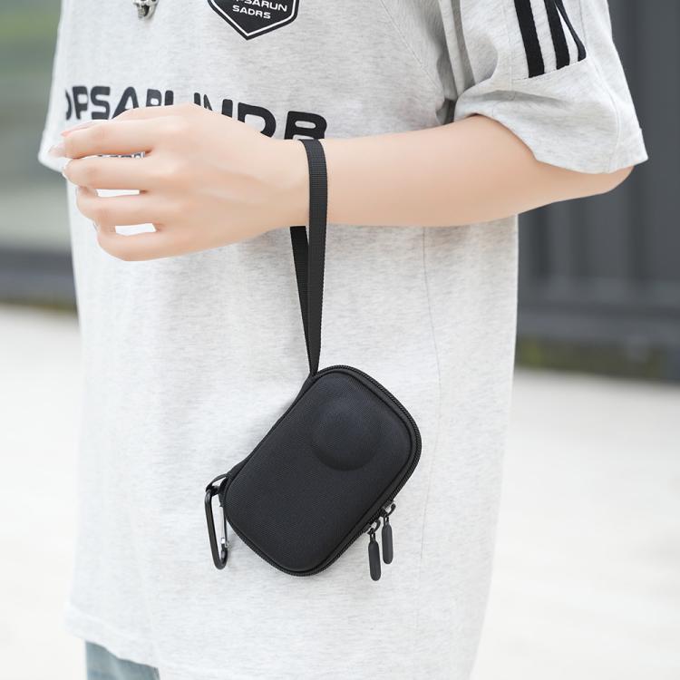 Estuche de transporte BKano, bolso de mano portátil con mosquetón y correa de muñeca para DJI Osmo 360 (negro) — imagen 5