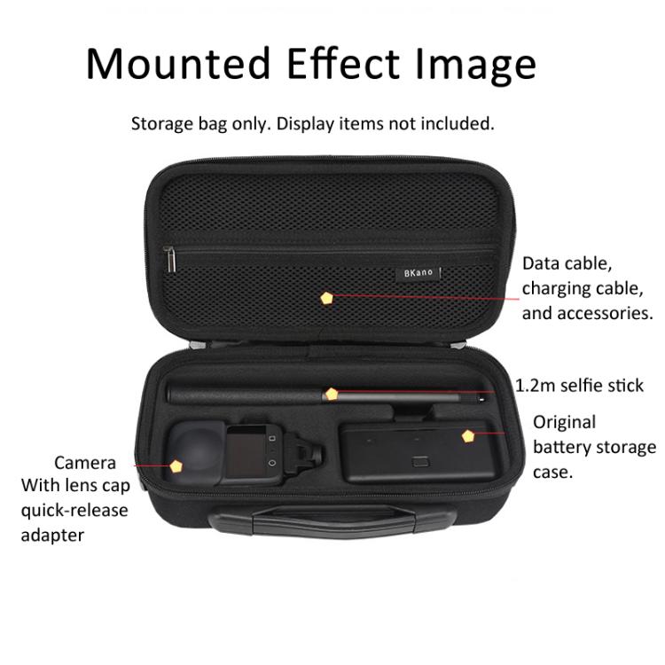 Estuche de transporte BKano, resistente al agua, rígido, para hombro o bolso de mano para DJI Osmo 360 (negro) — imagen 5