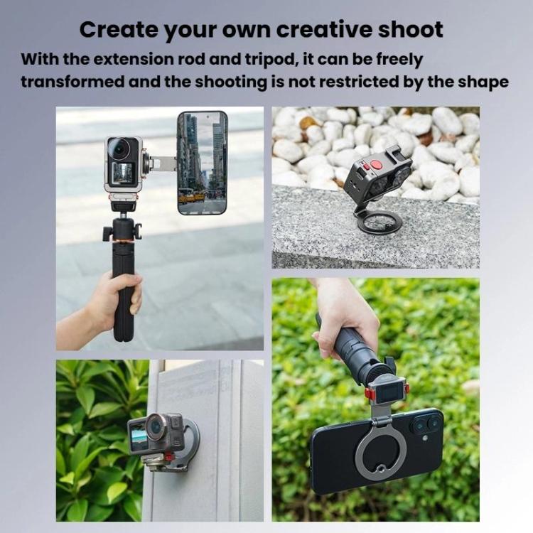 Soporte magnético de liberación rápida Flymile para DJI Osmo 360 / Osmo Action 3 (negro) para DJI DJI Osmo 360, DJI Osmo Act…