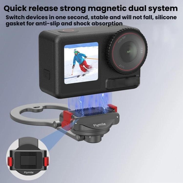 Soporte magnético de liberación rápida Flymile para DJI Osmo 360 / Osmo Action 3 (negro) para DJI DJI Osmo 360, DJI Osmo Act…