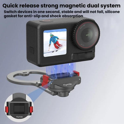 Soporte magnético de liberación rápida Flymile para DJI Osmo 360 / Osmo Action 3 (negro) para DJI DJI Osmo 360, DJI Osmo Act…