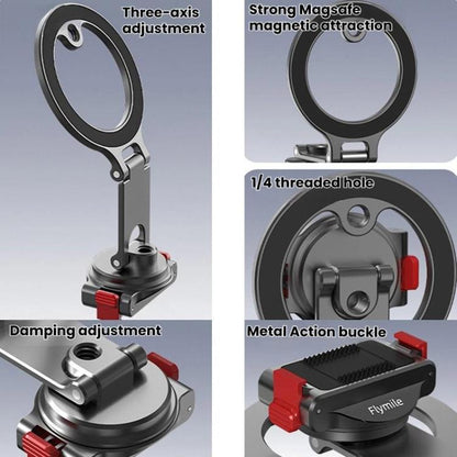 Soporte magnético de liberación rápida Flymile para DJI Osmo 360 / Osmo Action 3 (negro) para DJI DJI Osmo 360, DJI Osmo Act…