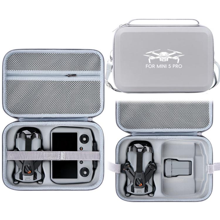 Bolsa de almacenamiento de PU, bolsa de transporte de hombro para DJI Mini 5 Pro (gris)