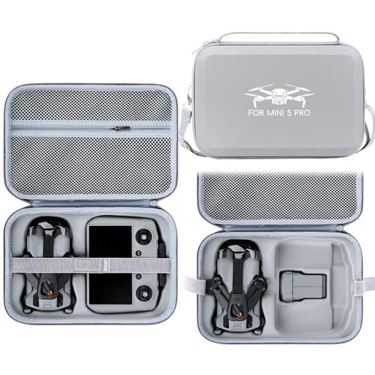 Bolsa de almacenamiento de PU, bolsa de transporte de hombro para DJI Mini 5 Pro (gris)