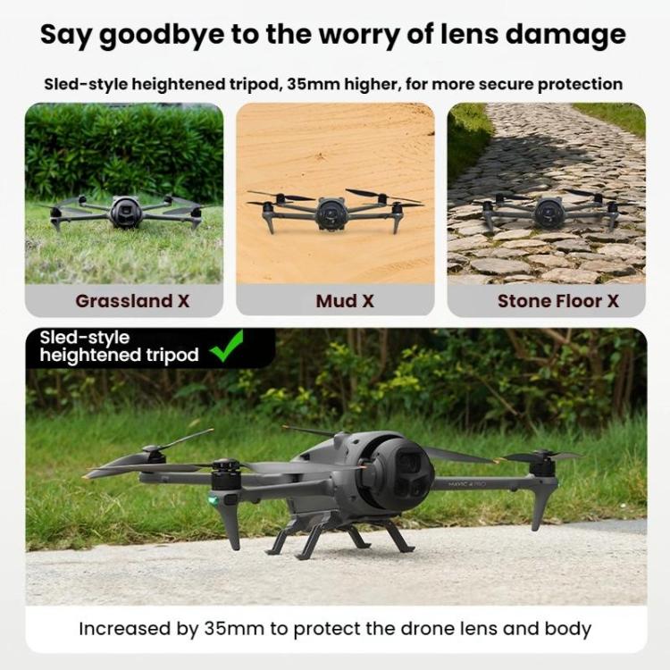 Trípode Accesorio de tren de aterrizaje para con soporte elevado BRDRC para DJI Mavic 4 Pro (gris) — imagen 6