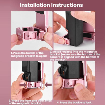 Clip Adaptador de trasero expandible con montaje magnético BRDRC para DJI Osmo Pocket 3 (rosa) — imagen 12