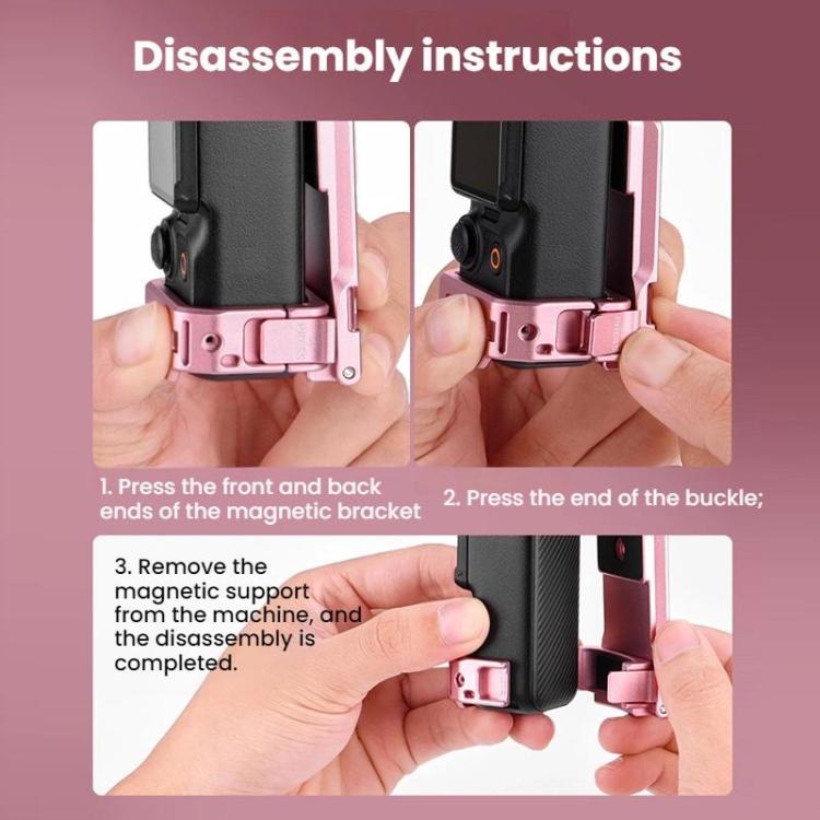Clip Adaptador de trasero expandible con montaje magnético BRDRC para DJI Osmo Pocket 3 (rosa) — imagen 13