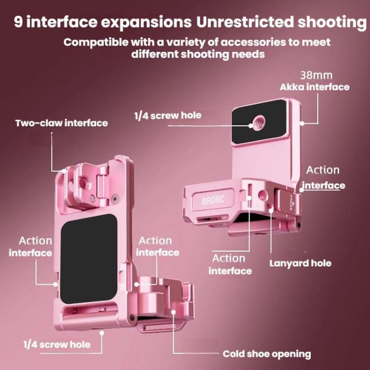 Clip Adaptador de trasero expandible con montaje magnético BRDRC para DJI Osmo Pocket 3 (rosa) — imagen 3