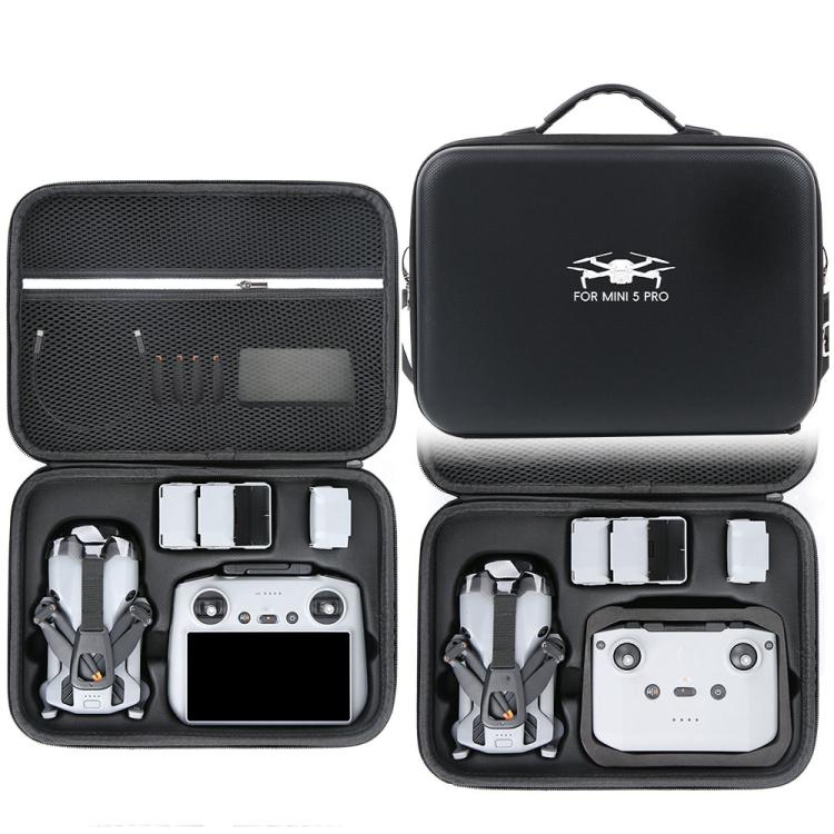 Bolsa organizadora de PU integrada, bolso de hombro portátil de viaje para DJI Mini 5 Pro (negro)