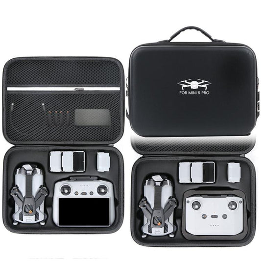 Bolsa organizadora de PU integrada, bolso de hombro portátil de viaje para DJI Mini 5 Pro (negro)