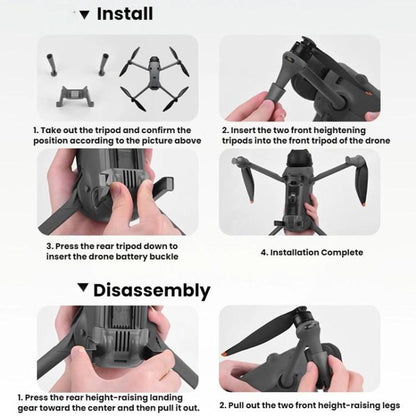 Trípode de aterrizaje y elevación BRDRC para DJI Mavic 4 Pro (gris) — imagen 8