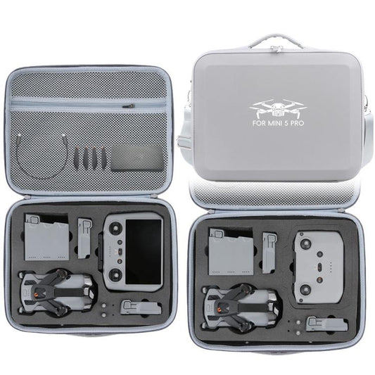 Bolsa organizadora de PU todo en uno, bolso de hombro portátil de viaje para DJI Mini 5 Pro (gris)
