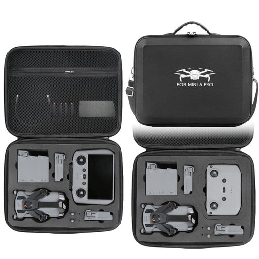Bolsa organizadora de PU todo en uno, bolso de hombro portátil de viaje para DJI Mini 5 Pro (negro)