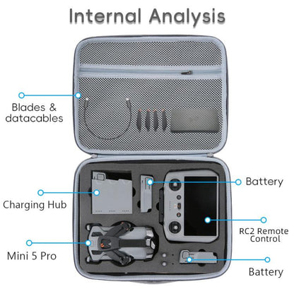 Bolsa organizadora de PU todo en uno, bolso de hombro portátil de viaje para DJI Mini 5 Pro (negro) — imagen 3