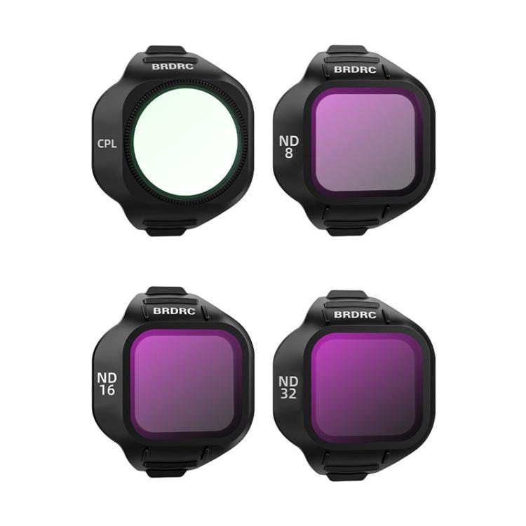 Filtros para lentes de dron BRDRC. Especificaciones: CPL+ND8+ND16+ND32 para DJI Mini 5 Pro