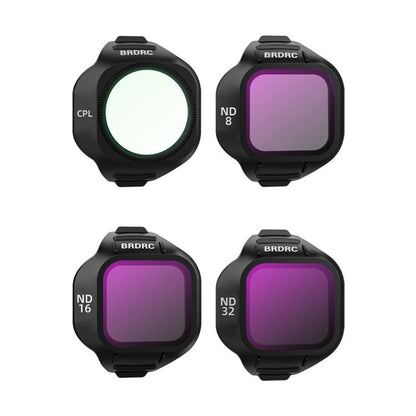 Filtros para lentes de dron BRDRC. Especificaciones: CPL+ND8+ND16+ND32 para DJI Mini 5 Pro