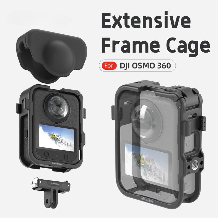 Jaula de expansión de plástico con tapa de lente para DJI Osmo 360 (negro) — imagen 2