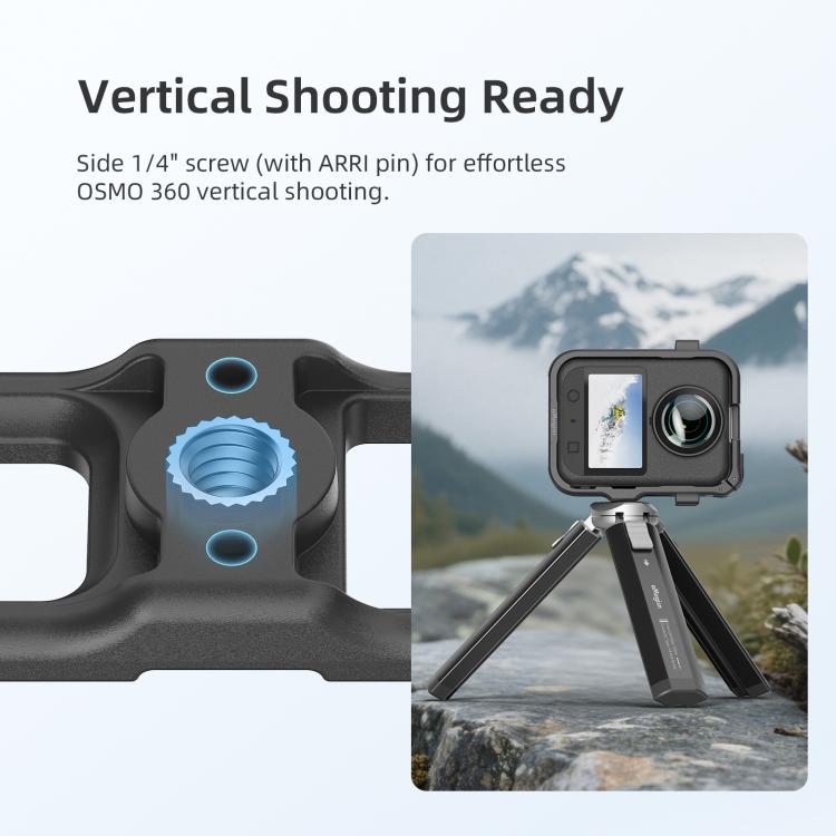 Jaula de expansión de plástico con tapa de lente para DJI Osmo 360 (negro) — imagen 5