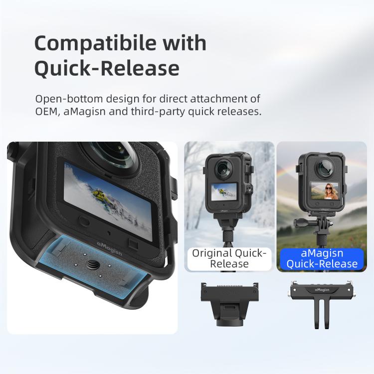 Jaula de expansión de plástico con tapa de lente para DJI Osmo 360 (negro) — imagen 8