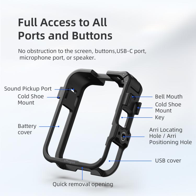 Jaula de expansión de plástico con tapa de lente para DJI Osmo 360 (negro) — imagen 9