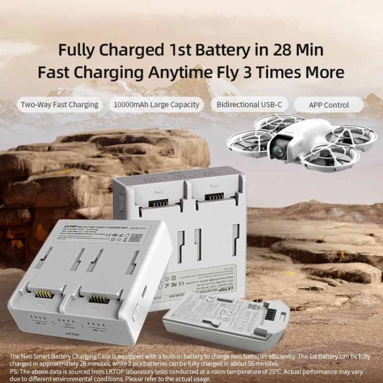 Estuche de carga rápida para batería inteligente de doble canal LKTOP NC016, administrador de carga para drones para DJI Neo…