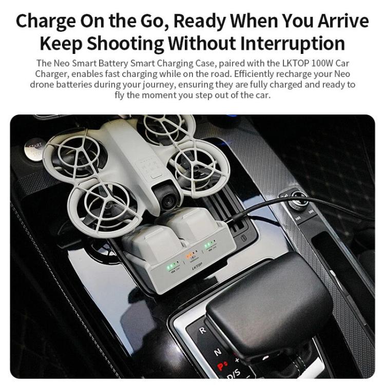 Estuche de carga rápida para batería inteligente de doble canal LKTOP NC016, administrador de carga para drones para DJI Neo…