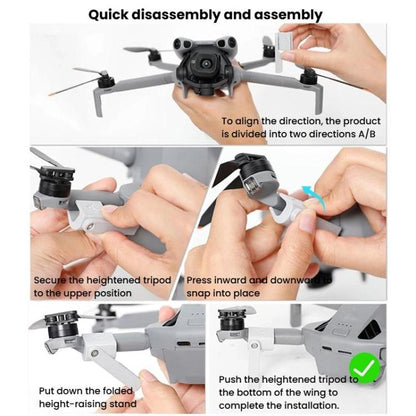 Soporte 1 par de tren de aterrizaje extensible en altura, protector plegable no desmontable para DJI Mini 5 Pro (gris) — ima…