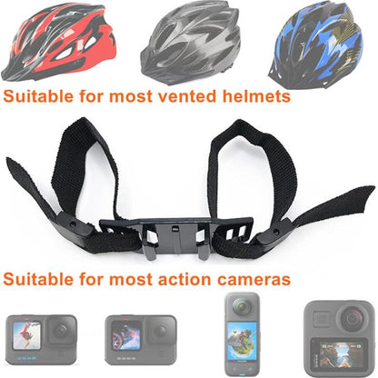 Soporte Universal para cámara de casco de bicicleta, correa ajustable para cascos ventilados/esqueleto, compatible con GoPro…